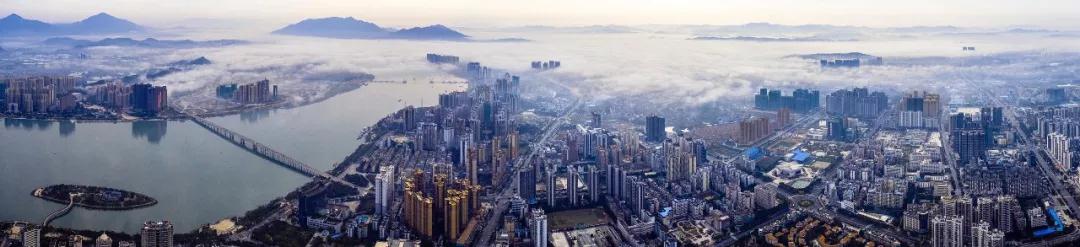 ▲清城区一江两岸航拍